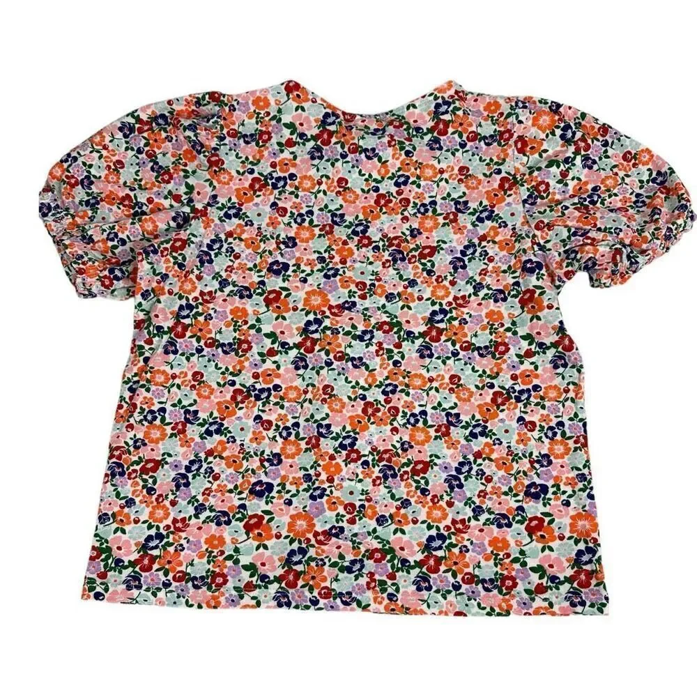 Zara Girls Floral Puff Sleeve Top size 8